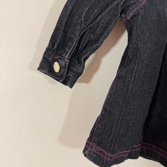 Coogi Baby Denim Dress Sz 6-9 Mos Dark Wash Snap Front Jacket Colourful Cute EUC - Picture 8 of 10